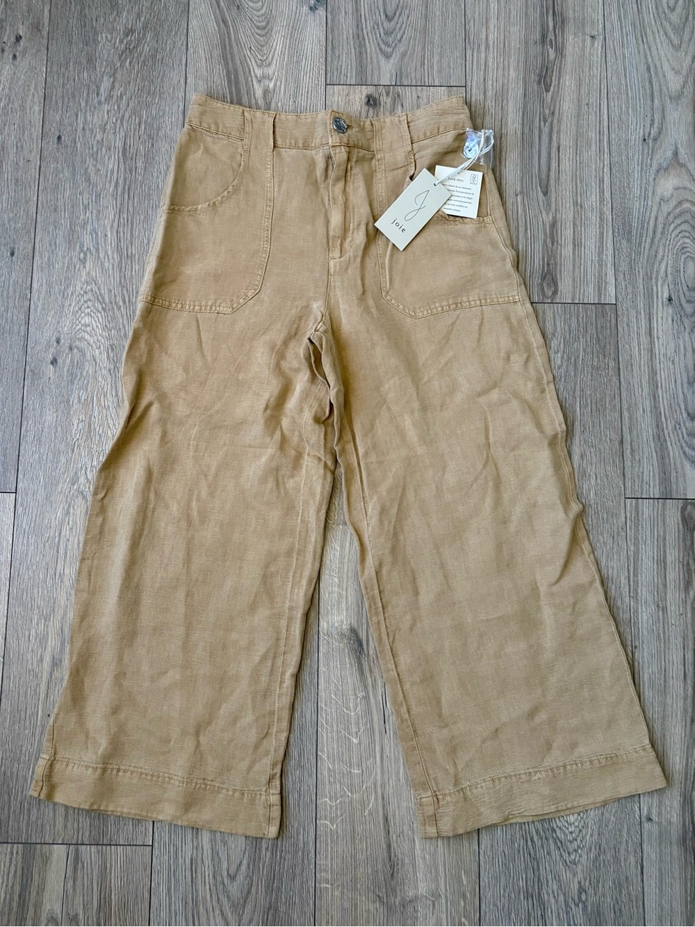 Joie Women’s Tan Wide-Leg Linen Blend Pants